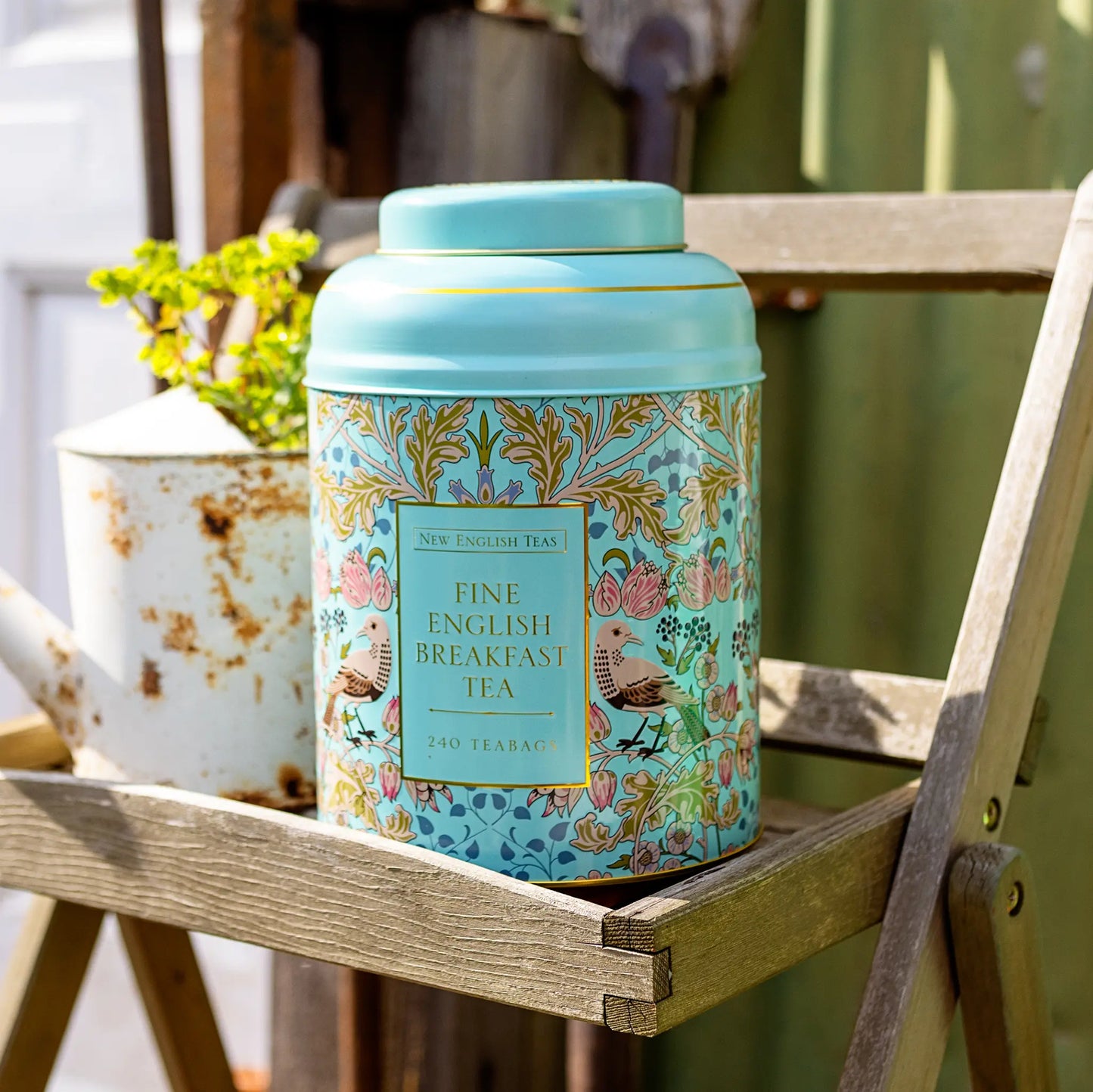 Song Thrush 240 Teabag Tea Caddy - Mint Green - New English Teas