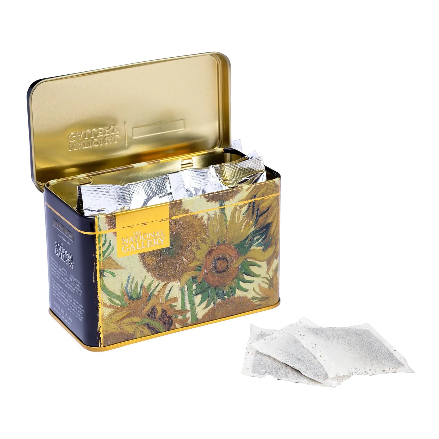 Sunflowers by Vincent Van Gogh - Classic Tea Tin - 40 English Breakfast Teabags Tea Tins New English Teas 