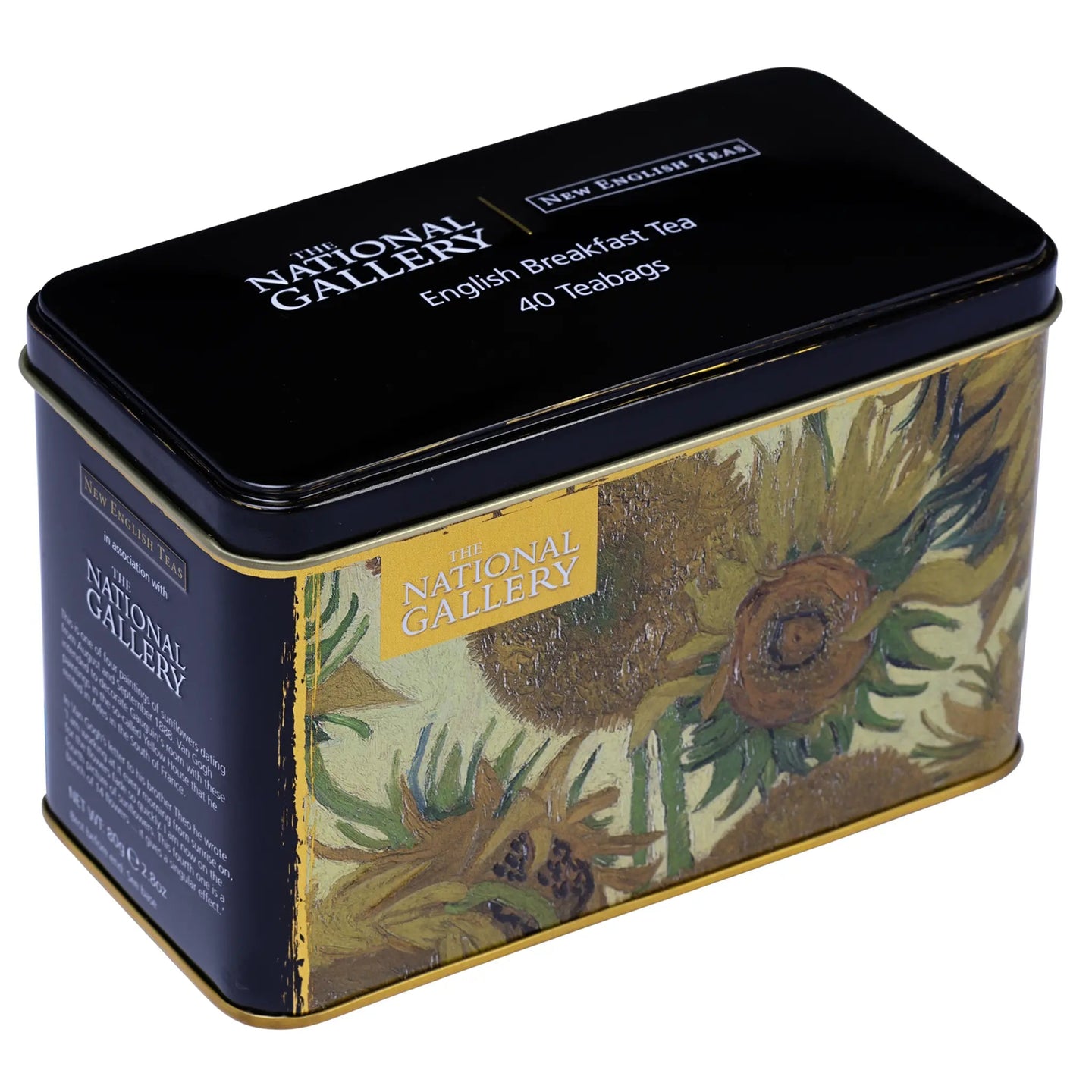 Sunflowers by Vincent Van Gogh - Classic Tea Tin - 40 English Breakfast Teabags Tea Tins New English Teas 