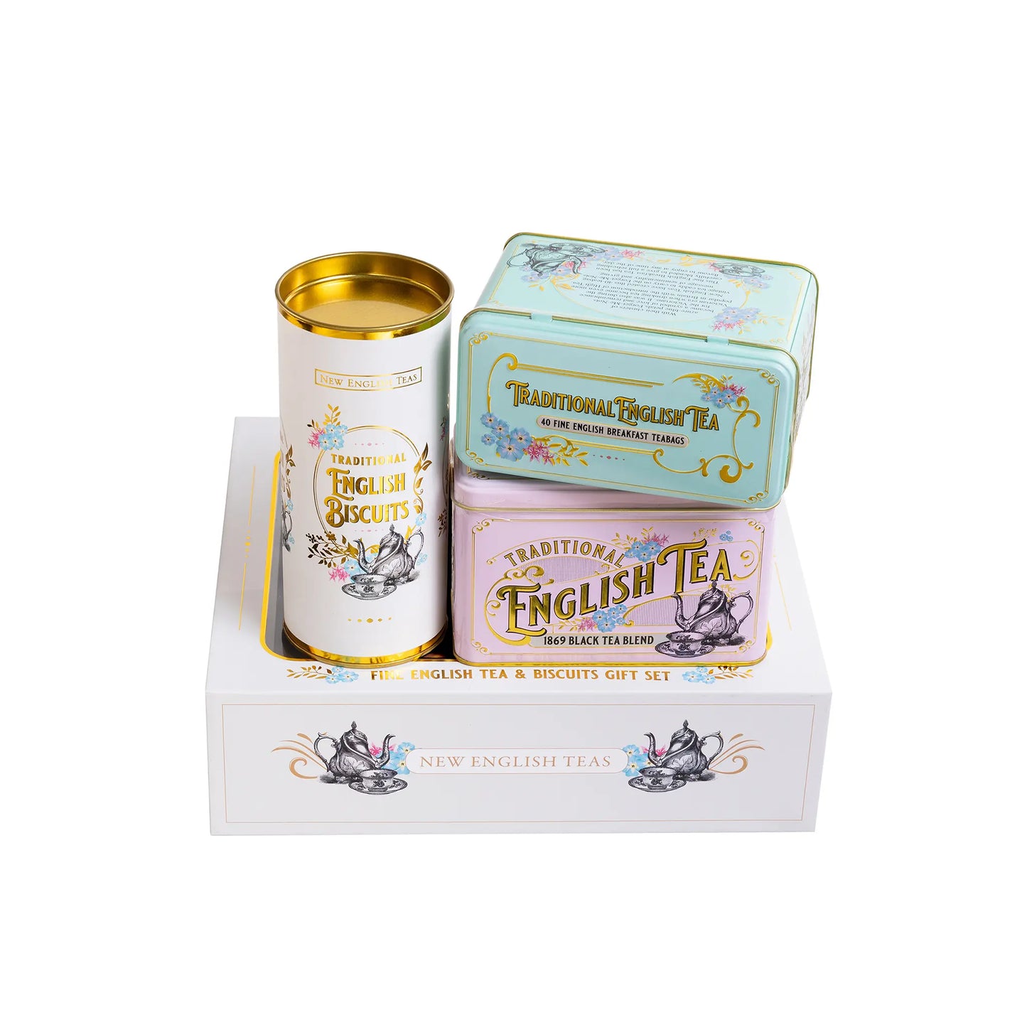 Tea & Biscuits Vintage Victorian Gift Set by New English Teas