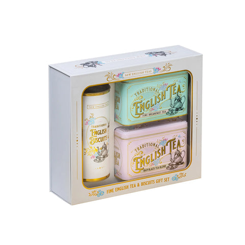 Tea & Biscuits Vintage Victorian Gift Set by New English Teas