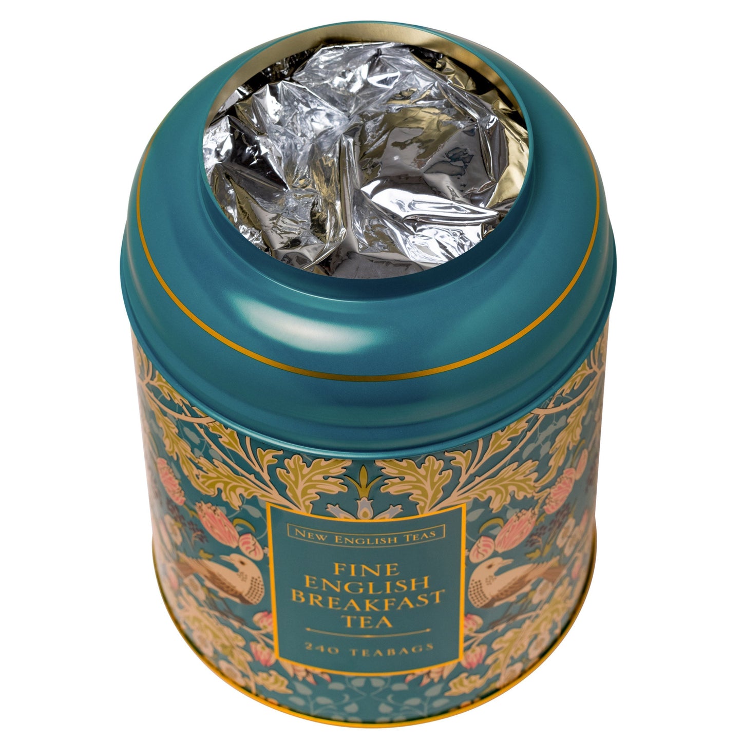 Song Thrush 240 Teabag Tea Caddy - Teal - New English Teas