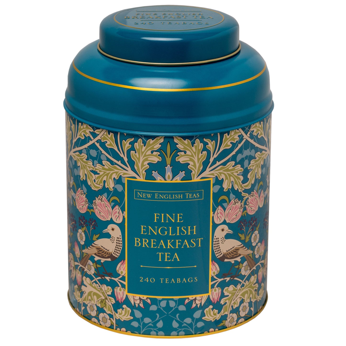 Song Thrush 240 Teabag Tea Caddy - Teal - New English Teas