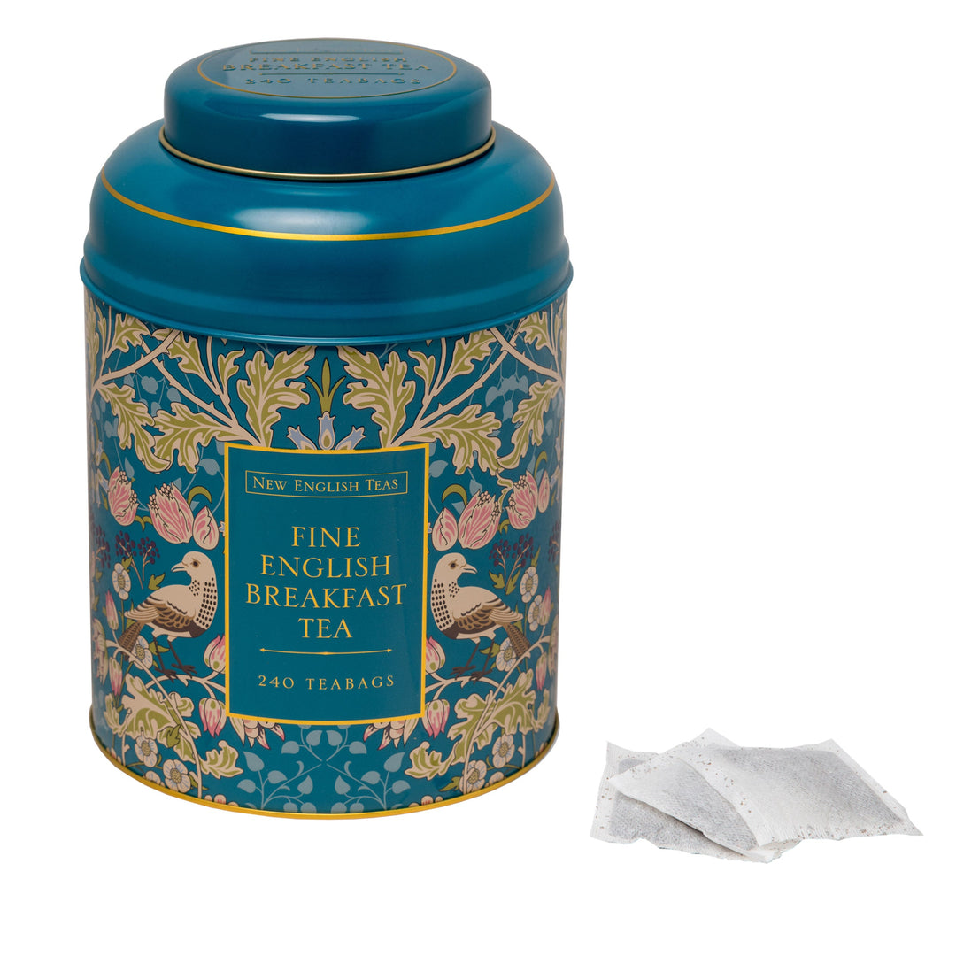 Song Thrush 240 Teabag Tea Caddy - Teal - New English Teas