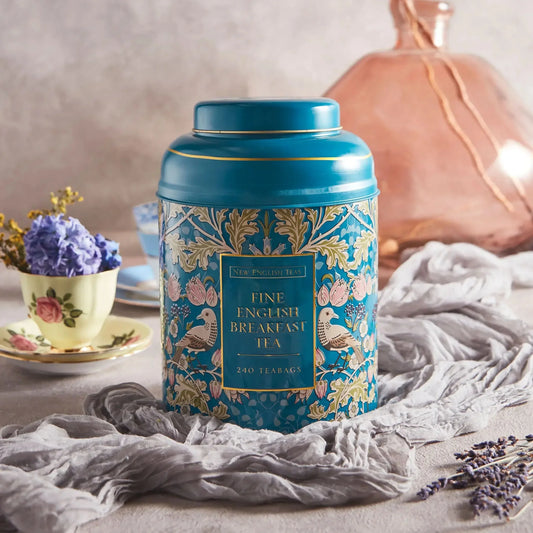 Song Thrush 240 Teabag Tea Caddy - Teal - New English Teas