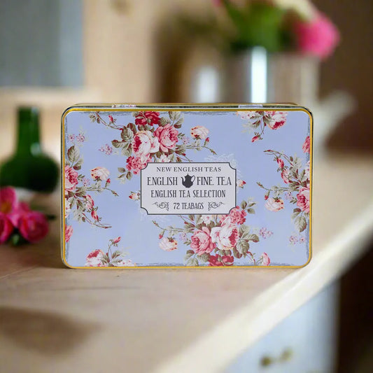 Vintage Floral 72 Teabag Selection Tin by New English Teas