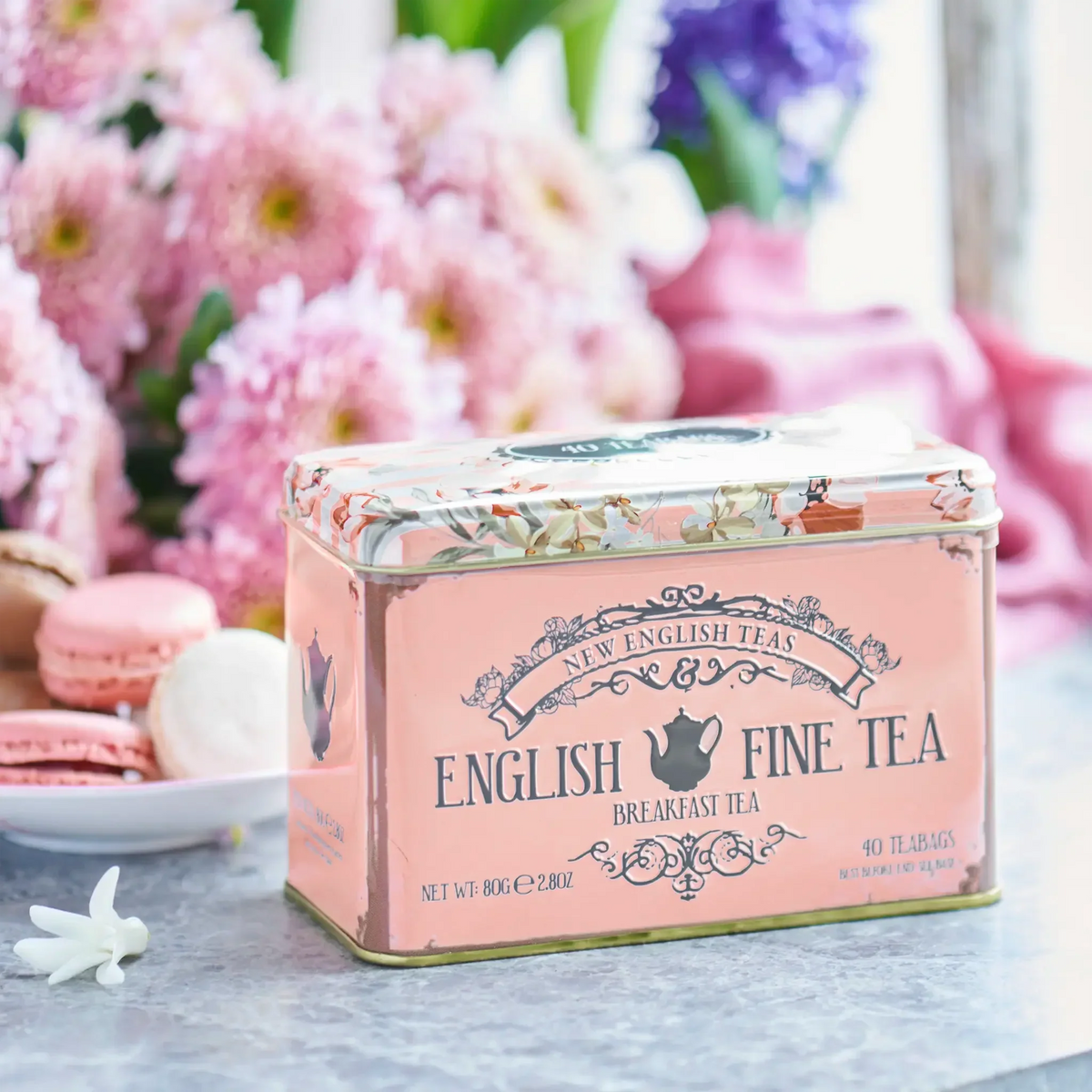 Vintage Floral Classic Tea Tin