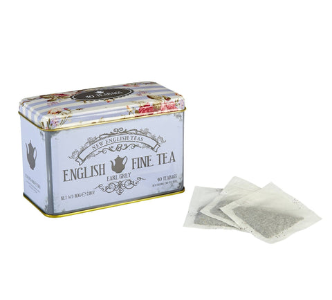 Vintage Floral Classic Tea Tin - Powder Blue - New English Teas