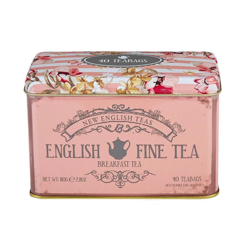 Vintage Floral Classic Tea Tin - Blush - New English Teas