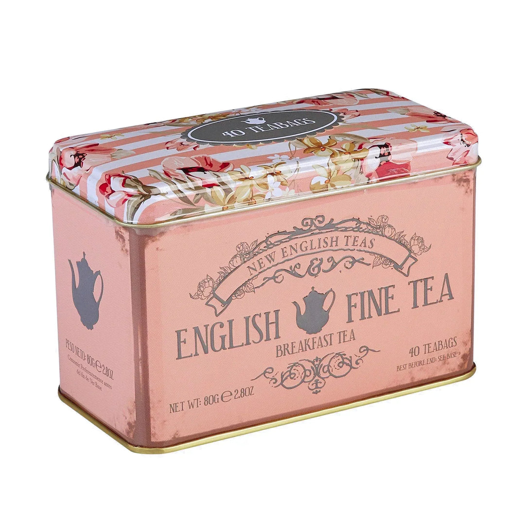 Vintage Floral Classic Tea Tin - Blush - New English Teas