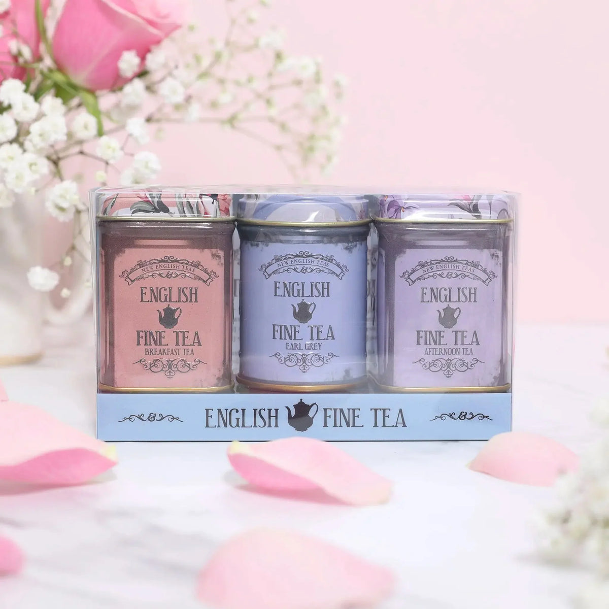 Vintage Floral Mini Tea Tin Set