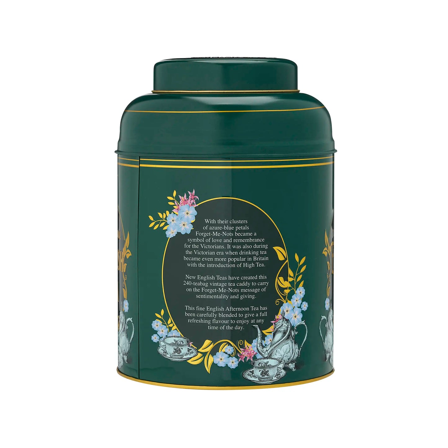 Vintage Victorian 240 Teabag Tea Caddy - Bottle Green - New English Teas