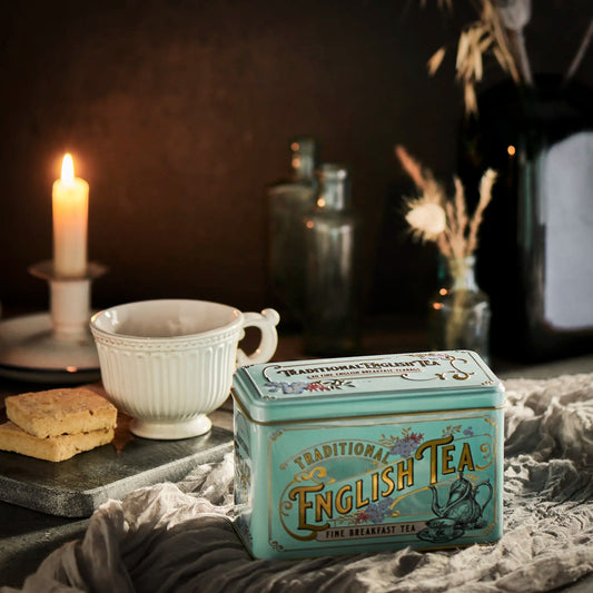 Vintage Victorian Classic Tea Tin - Mint Green Tea Tins New English Teas 