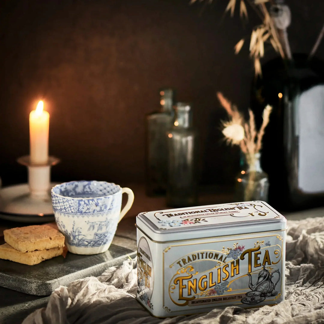 Vintage Victorian Classic Tea Tin - Powder Blue - New English Teas