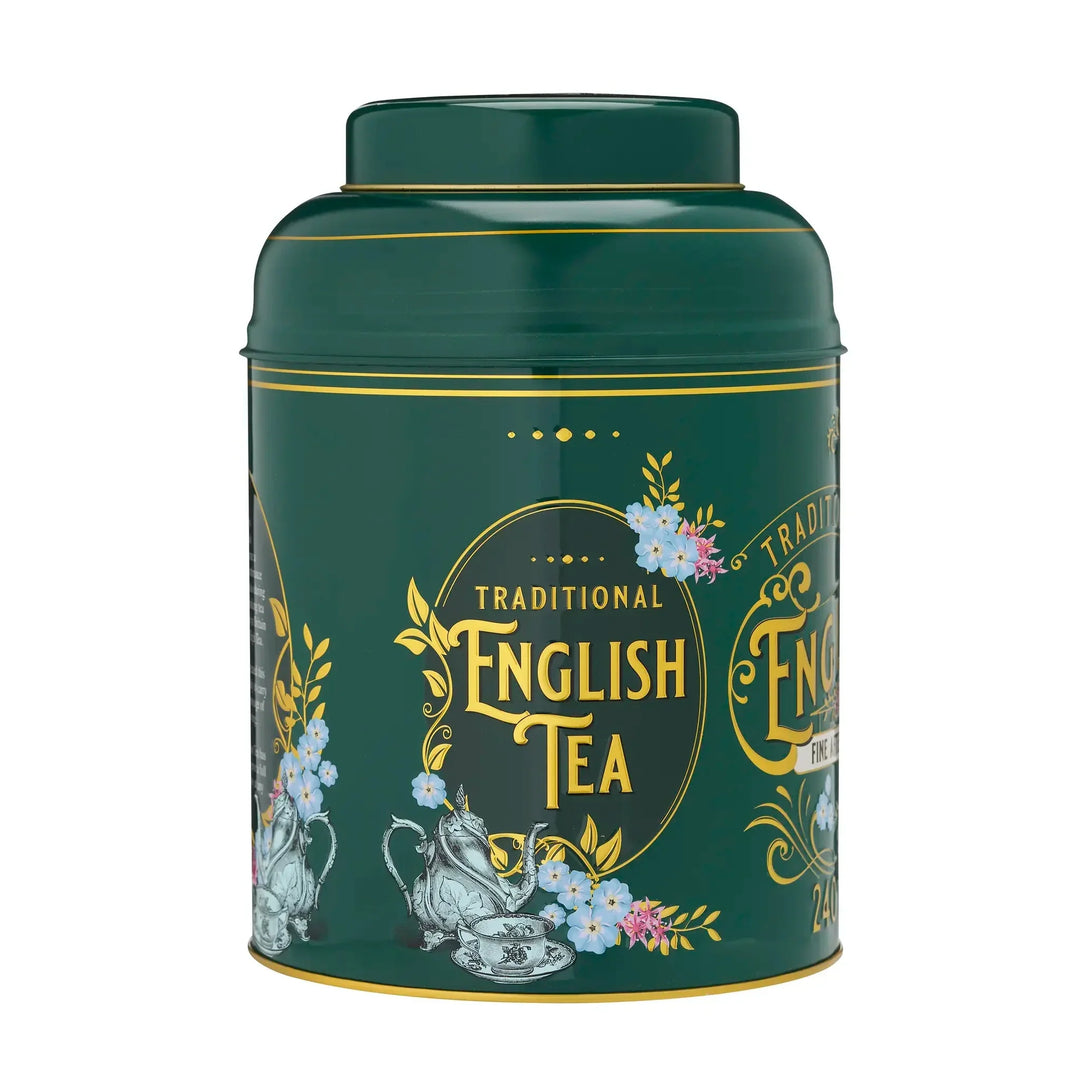 Vintage Victorian 240 Teabag Tea Caddy - Bottle Green - New English Teas