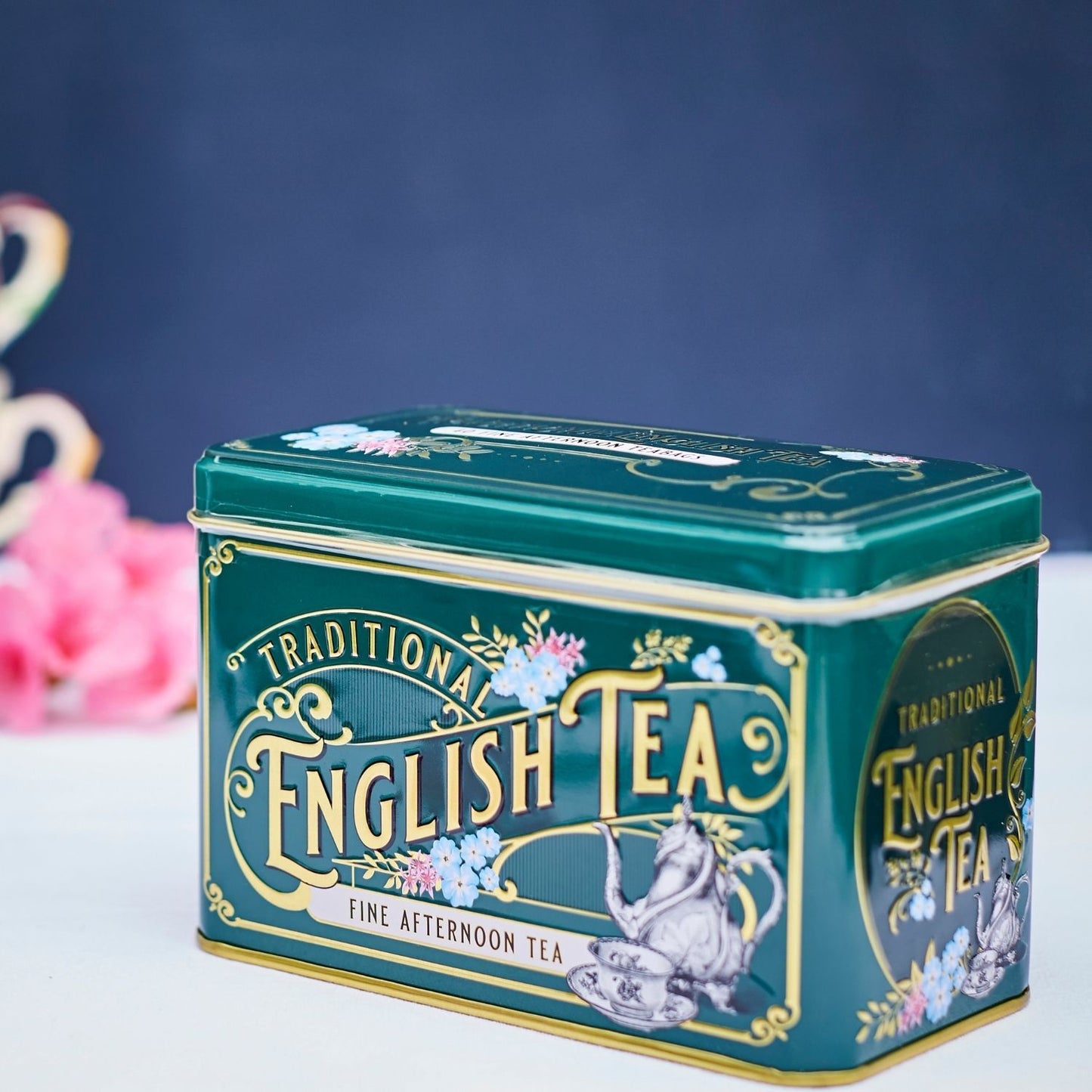 Vintage Victorian Classic Tea Tin - Bottle Green - New English Teas