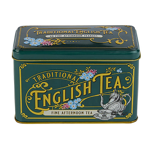 Vintage Victorian Classic Tea Tin - Bottle Green - New English Teas