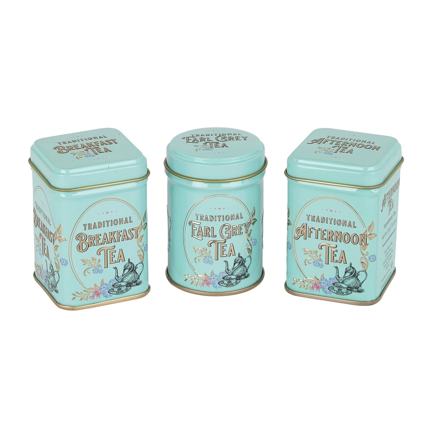 Vintage Victorian Mini Tea Tin Set - Mint Green - New English Teas