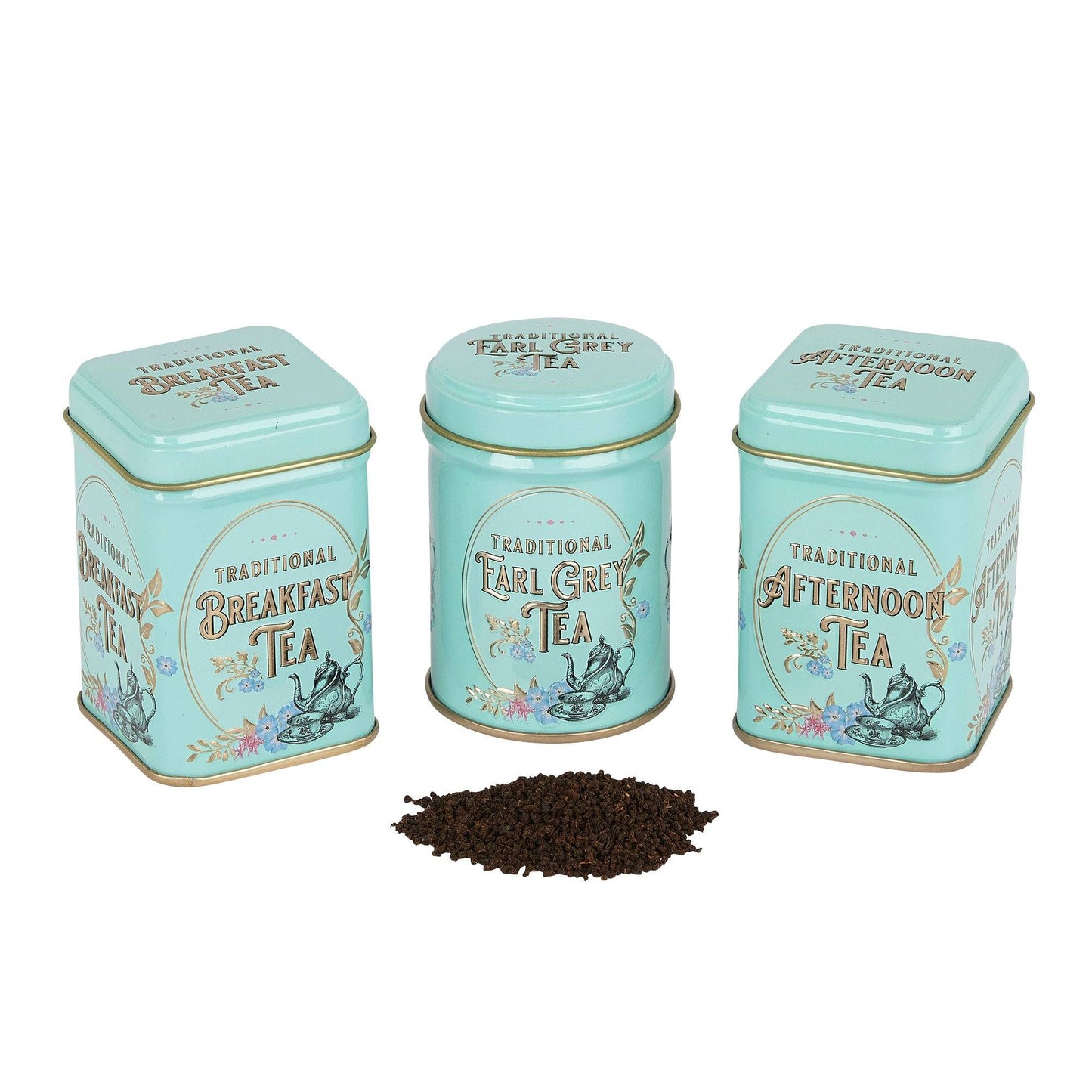 Vintage Victorian Mini Tea Tin Set - Mint Green - New English Teas
