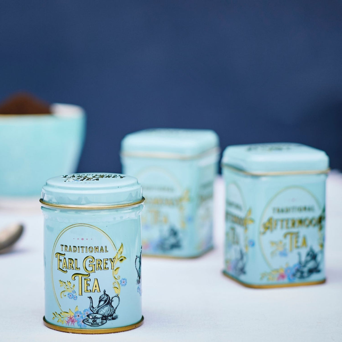 Vintage Victorian Mini Tea Tin Set