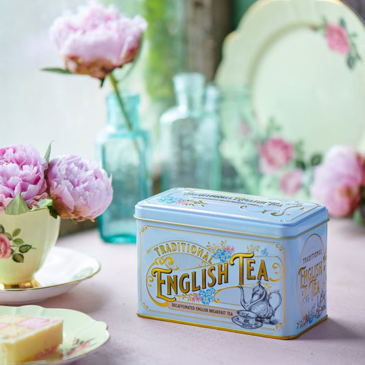 Vintage Victorian Classic Tea Tin - Powder Blue - New English Teas