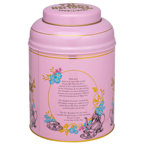 Vintage Victorian 240 Teabag Tea Caddy - Pink - New English Teas