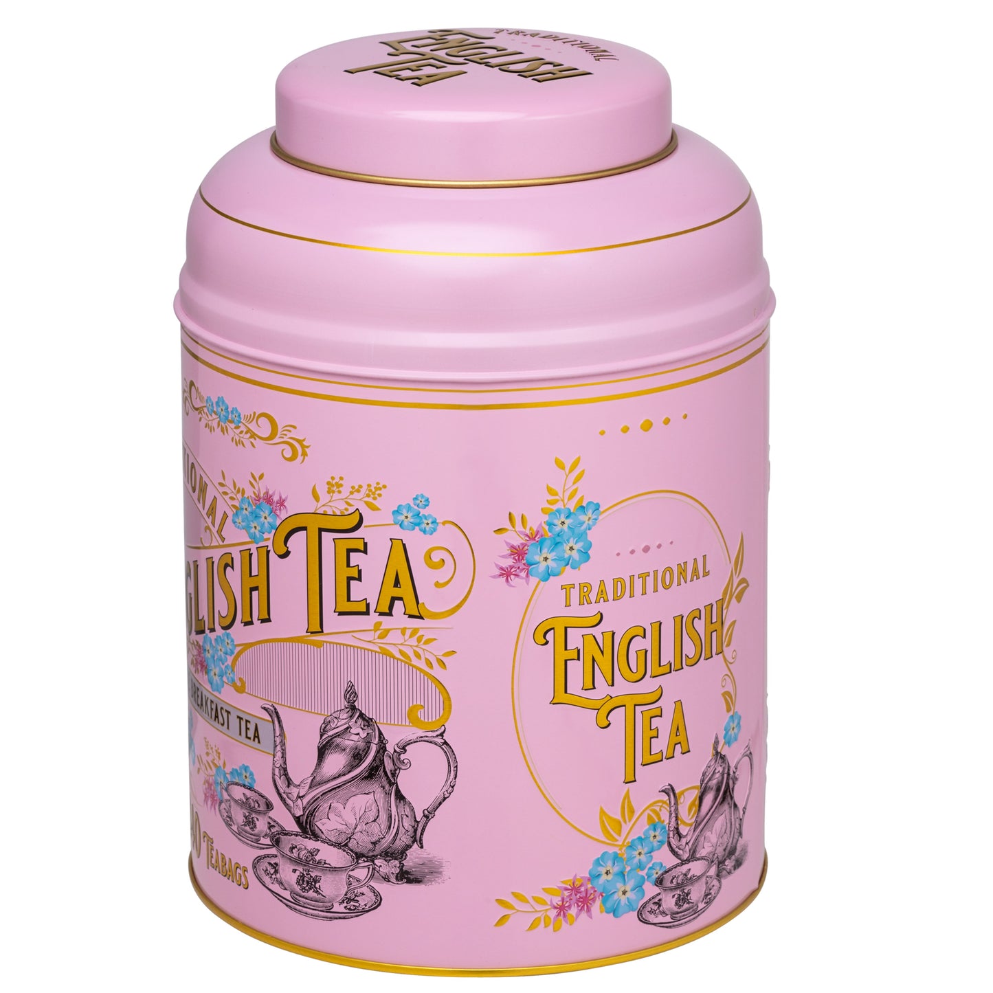 Vintage Victorian 240 Teabag Tea Caddy - Pink - New English Teas