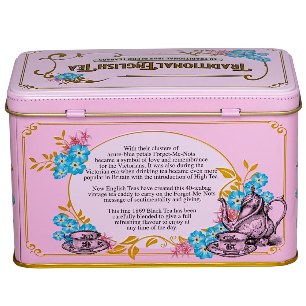 Vintage Victorian Classic Tea Tin - Pink - New English Teas