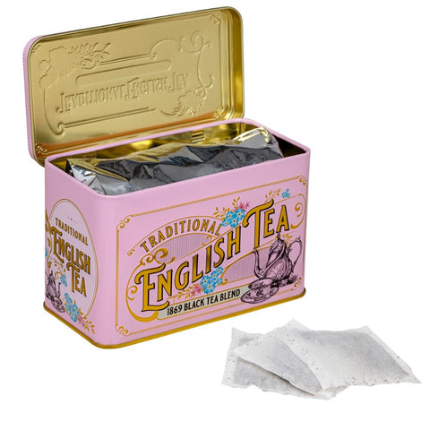 Vintage Victorian Classic Tea Tin - Pink - New English Teas