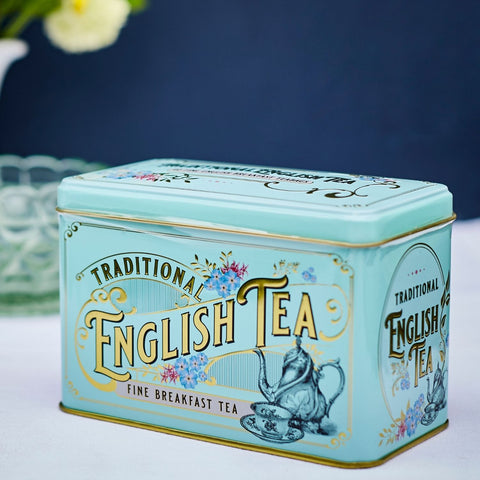 Vintage Victorian Classic Tea Tin - Mint Green - New English Teas