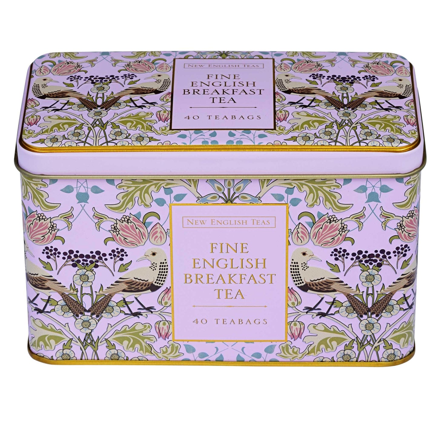 The Song Thrush Tea Tin in Pale Pink Tea Tins New English Teas 