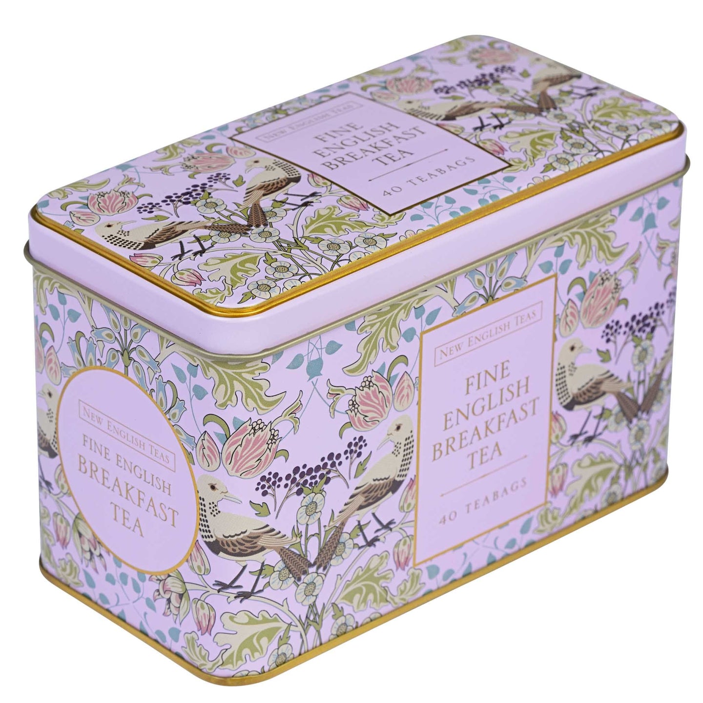 The Song Thrush Tea Tin in Pale Pink Tea Tins New English Teas 