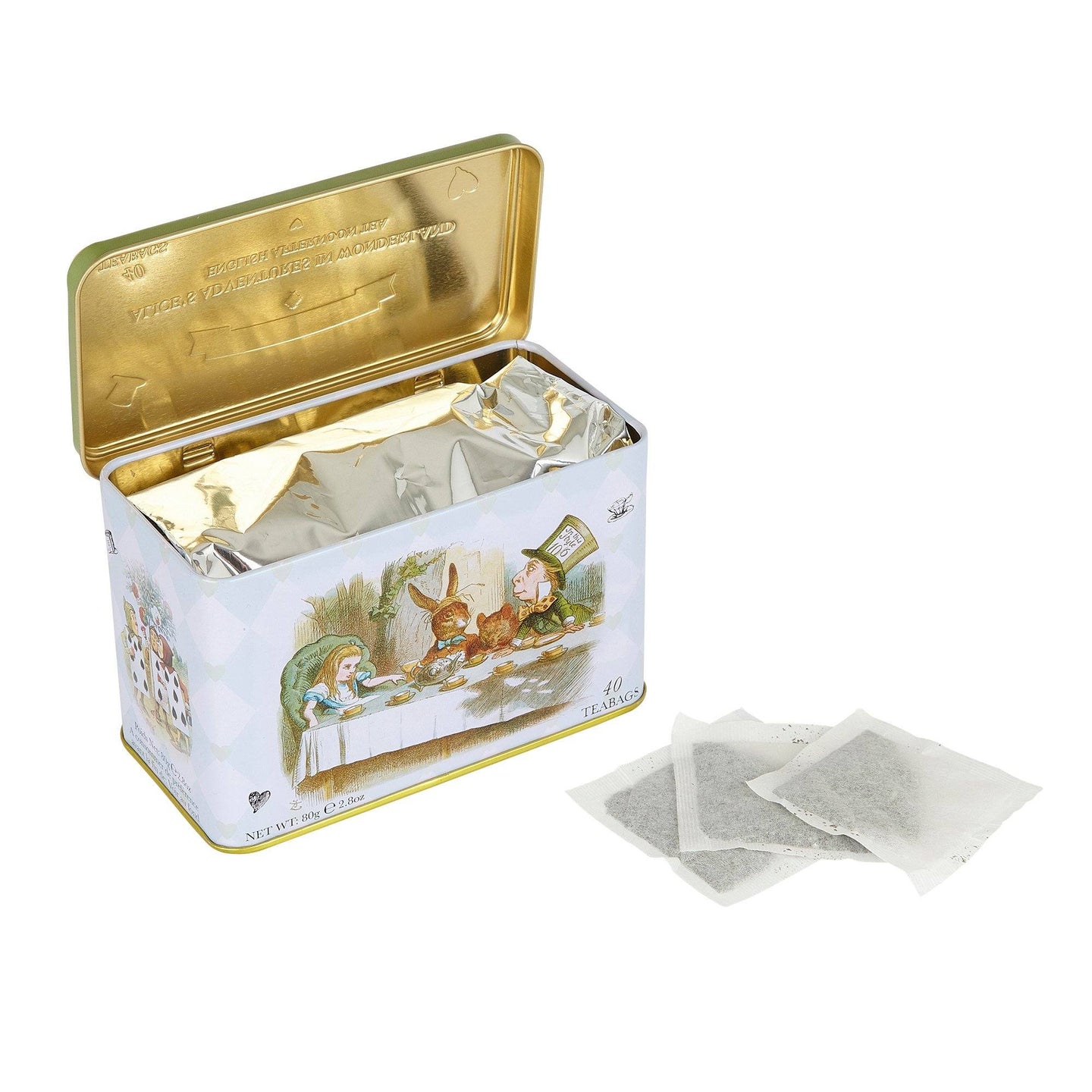 Alice in Wonderland Tea Tin with 40 Teabags - New English Teas