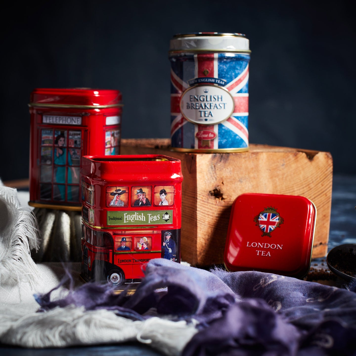 Best of British Triple Mini Tin Tea Selection Gift Pack Gift Packs New English Teas 