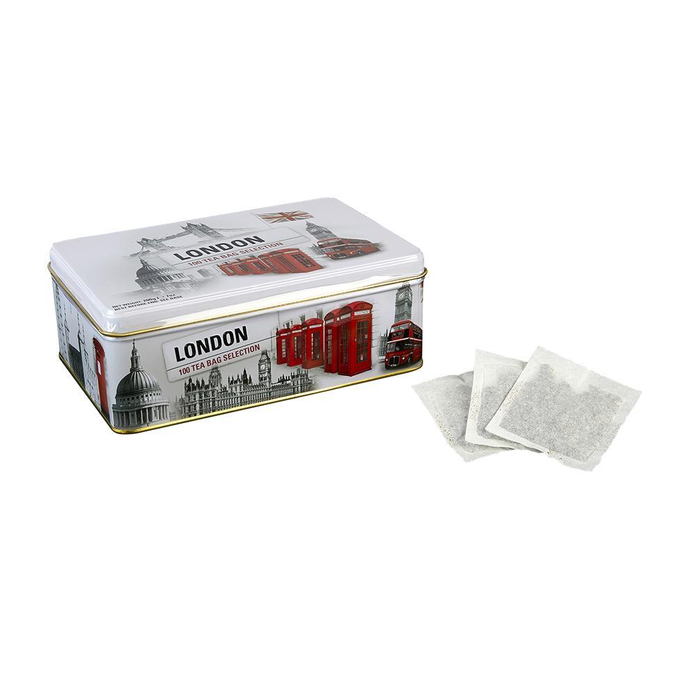 Black and White Iconic London Scenes Tea Tin 100 Teabags Black Tea New English Teas 