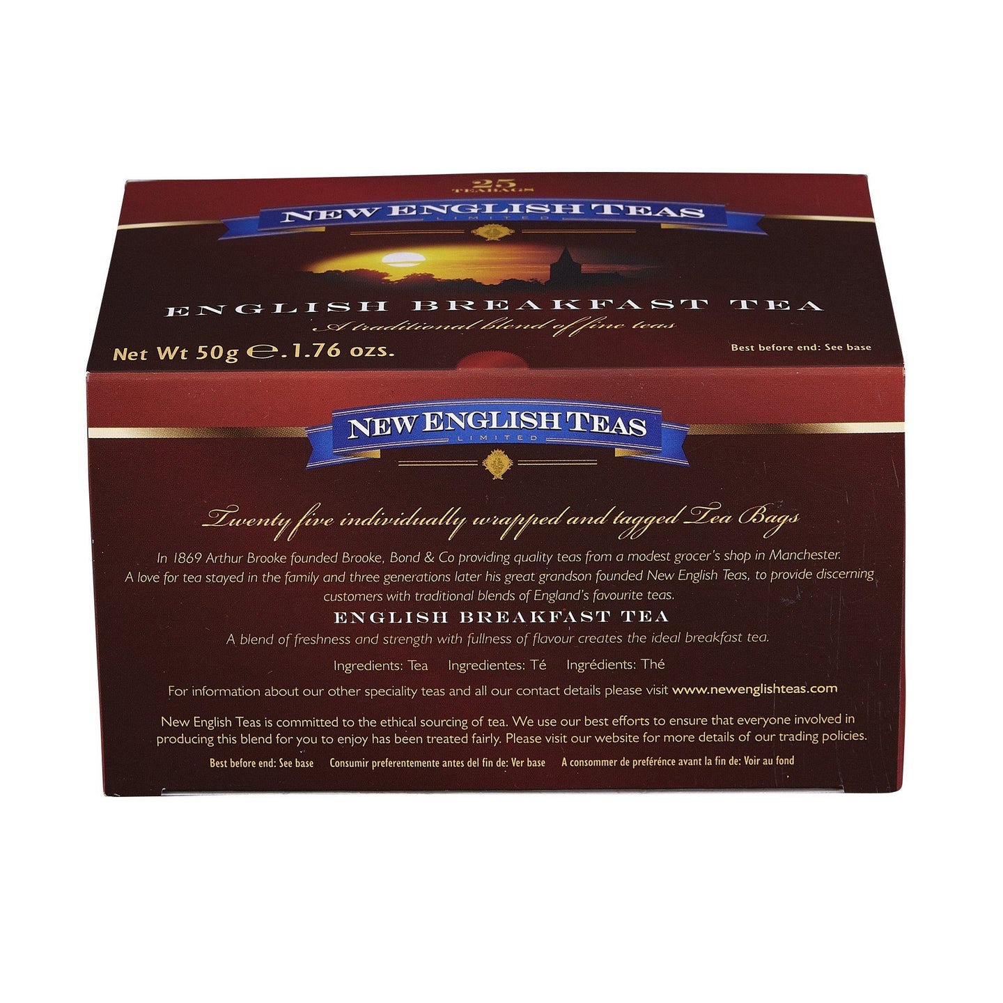 Classic English Breakfast Tea 25 Individually Wrapped Teabags Black Tea New English Teas 