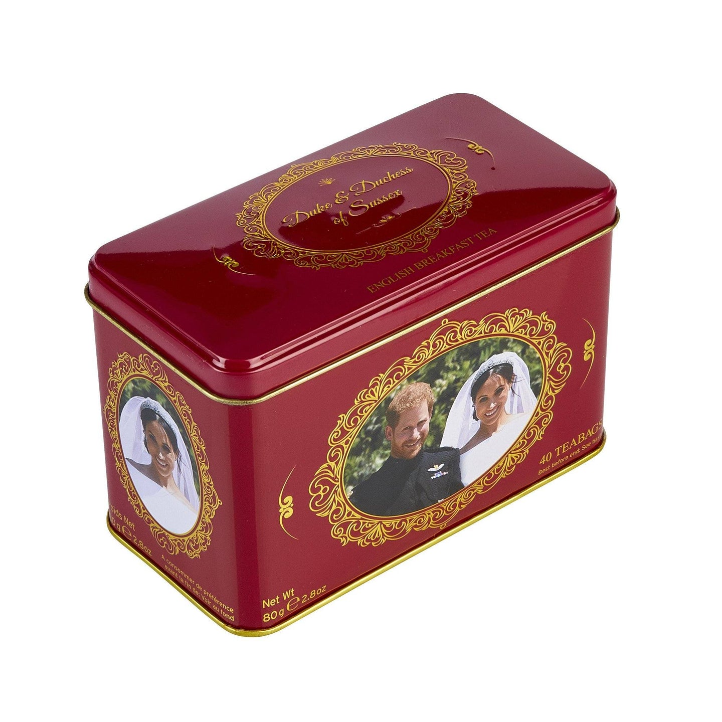 Duke and Duchess of Sussex English Breakfast Tea Tin 40 Teabags Black Tea New English Teas 