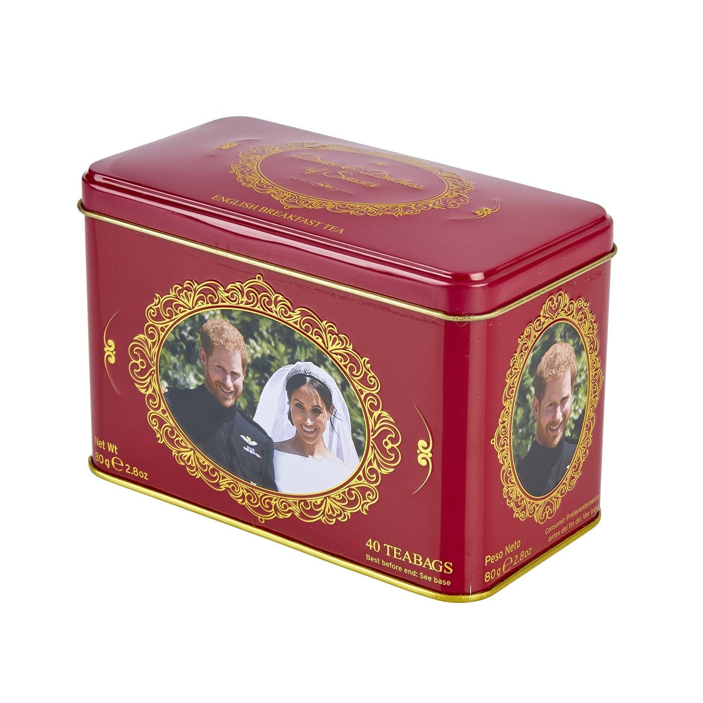 Duke and Duchess of Sussex English Breakfast Tea Tin 40 Teabags Black Tea New English Teas 