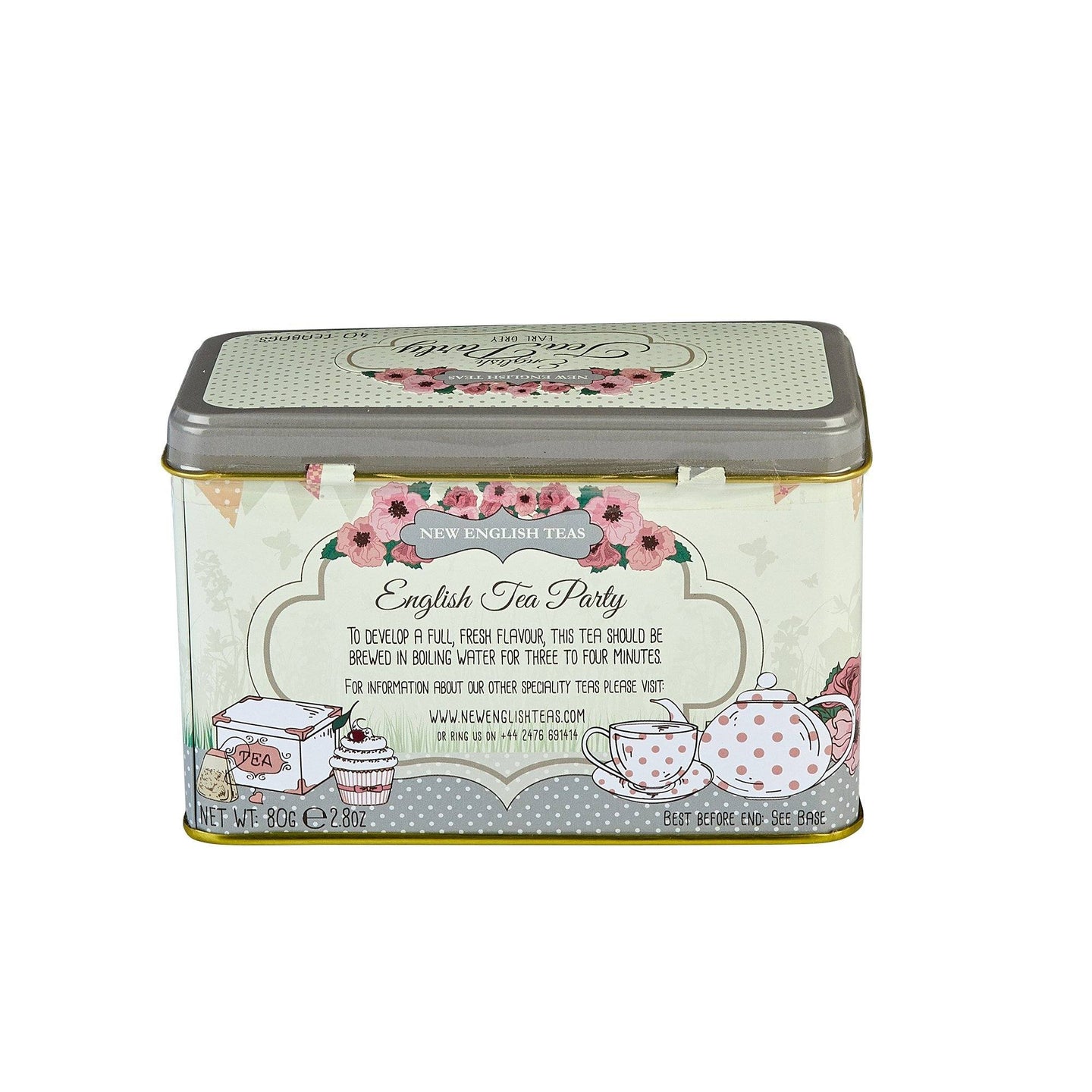 English Tea Party Earl Grey Tea Tin 40 Teabags Black Tea New English Teas 