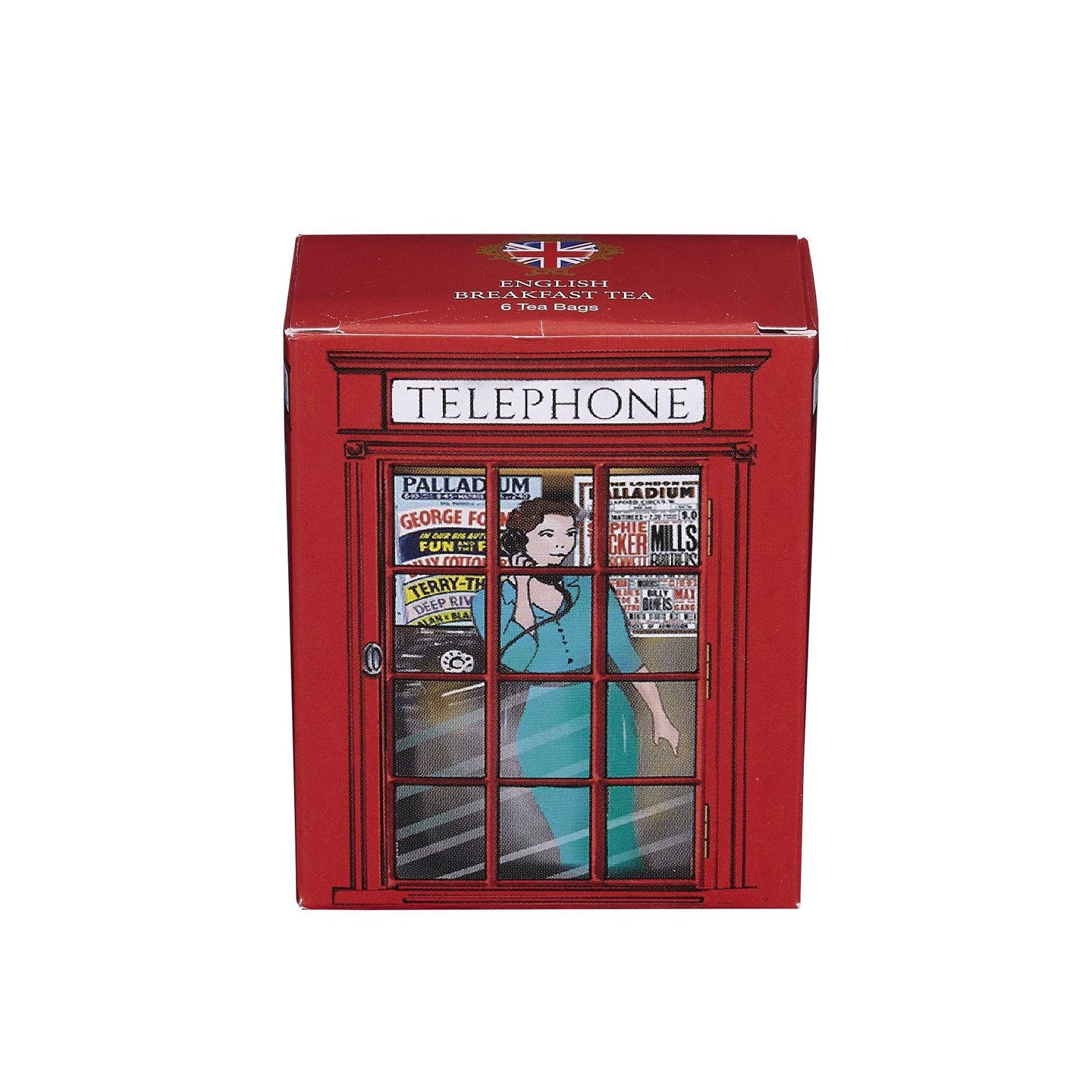 English Telephone Box English Breakfast Tea 6 Teabag Carton Black Tea New English Teas 