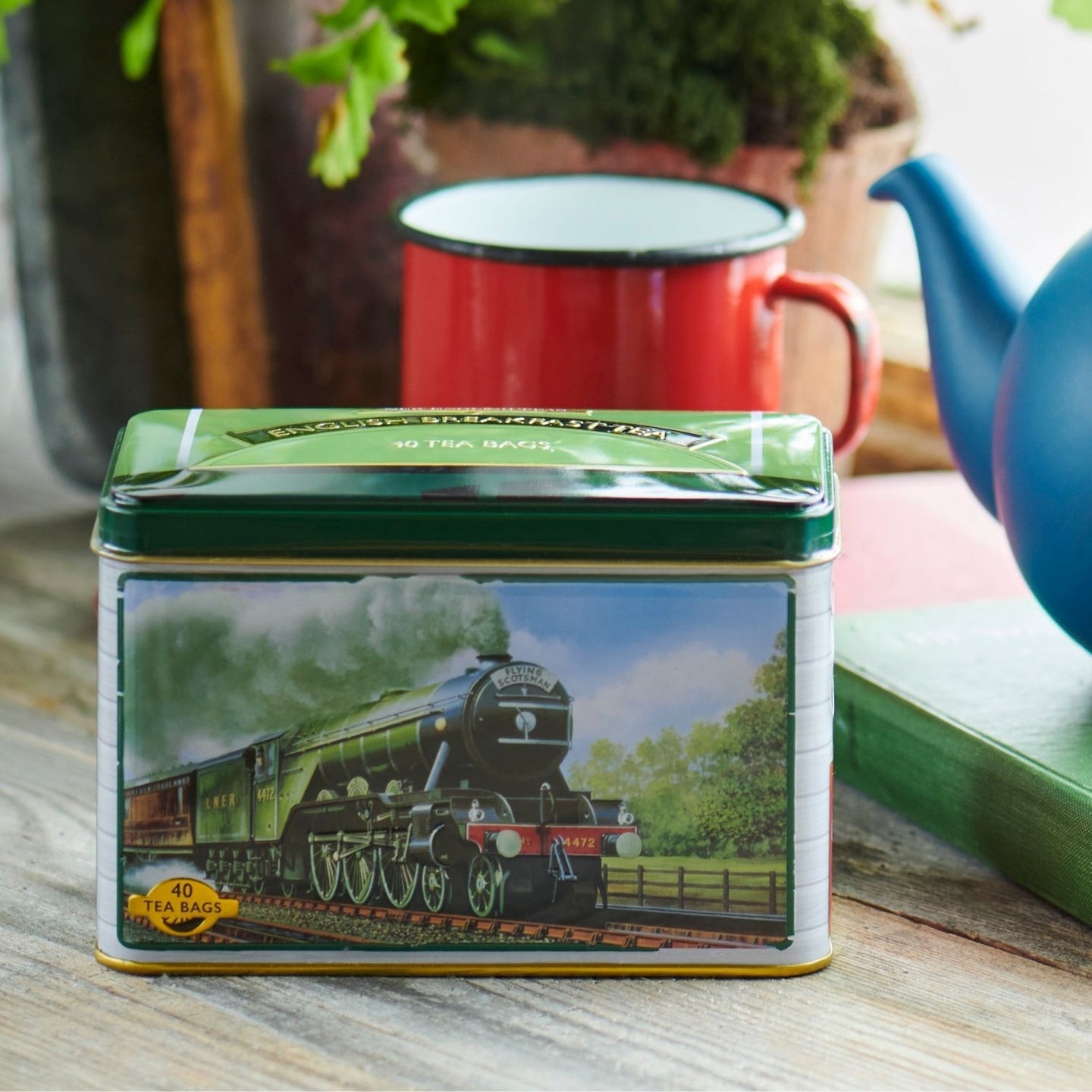 Flying Scotsman Tea Tin with 40 English Breakfast Teabags Black Tea New English Teas 