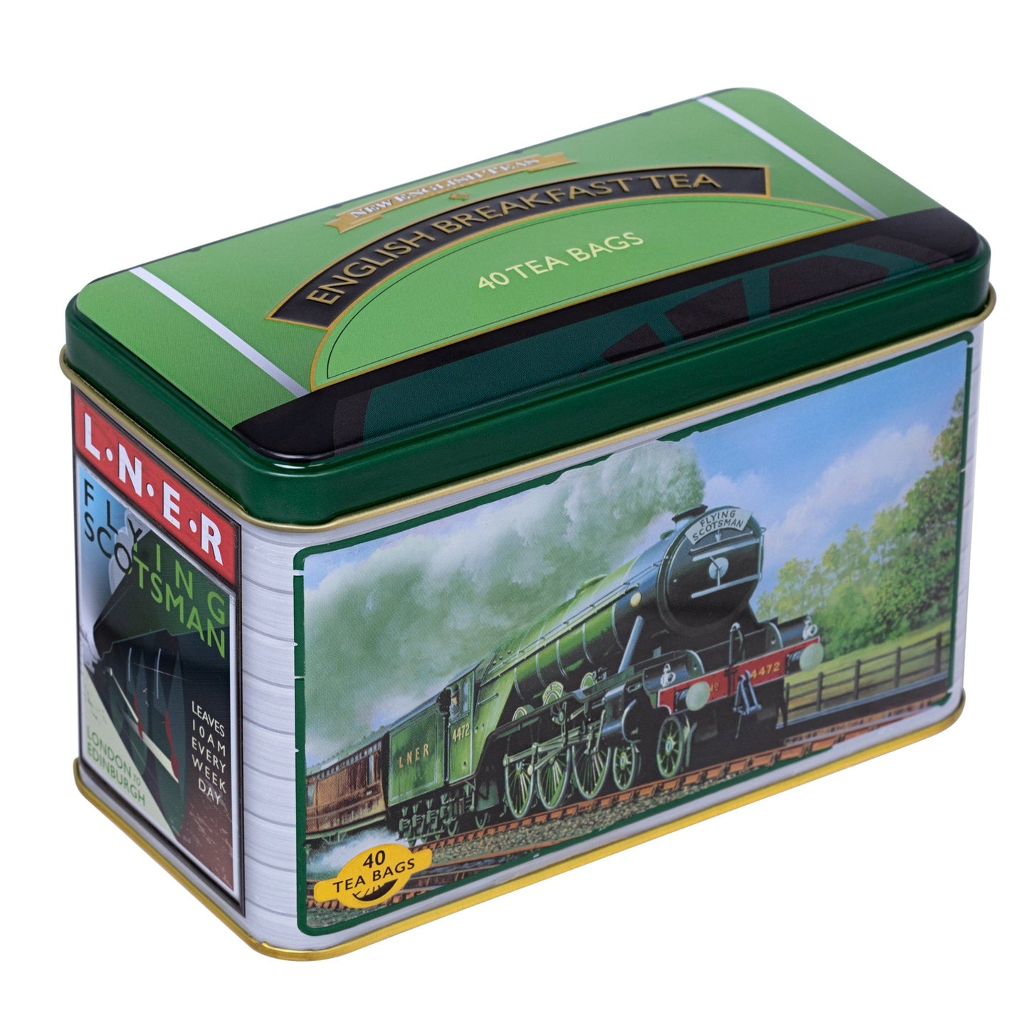 Flying Scotsman Tea Tin with 40 English Breakfast Teabags Black Tea New English Teas 