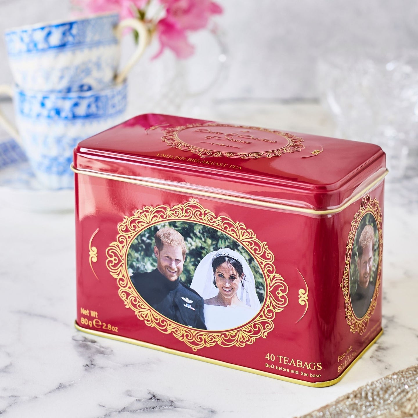 Harry & Meghan Tea Tin with 40 English Breakfast teabags Black Tea New English Teas 