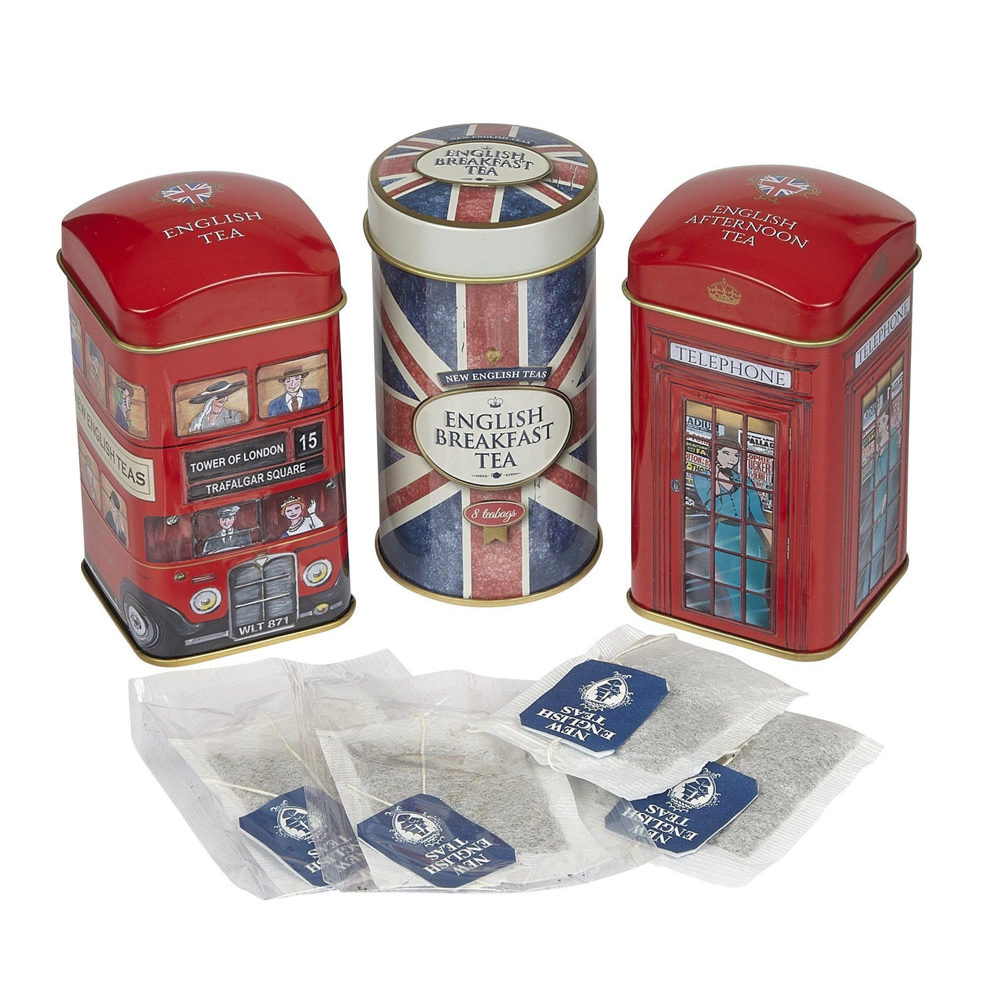 Heritage Tea Selection Triple Tea Tins 28 Teabag Gift Pack Union Jack Black Tea New English Teas 