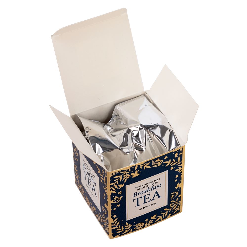 Navy Christmas Teabag Box with 10 Breakfast Tea Teabags Black Tea New English Teas 