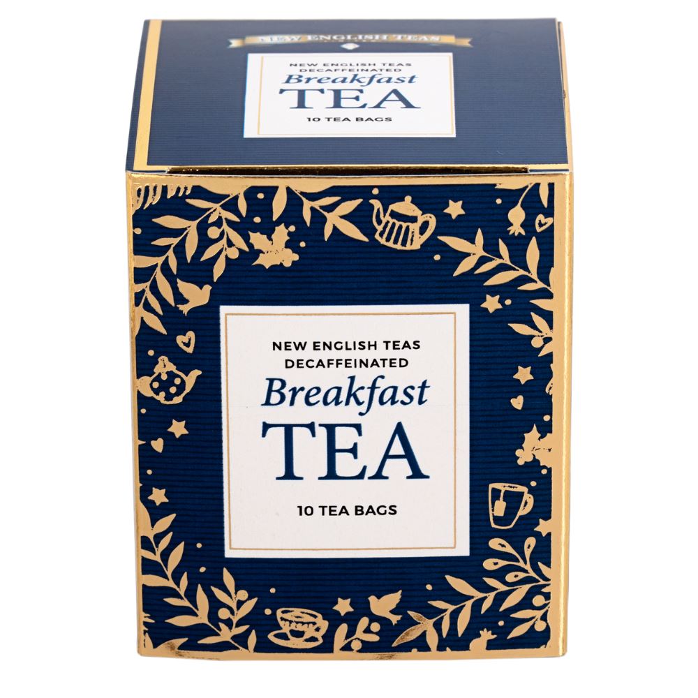 Navy Christmas Teabag Box with 10 Breakfast Tea Teabags Black Tea New English Teas 