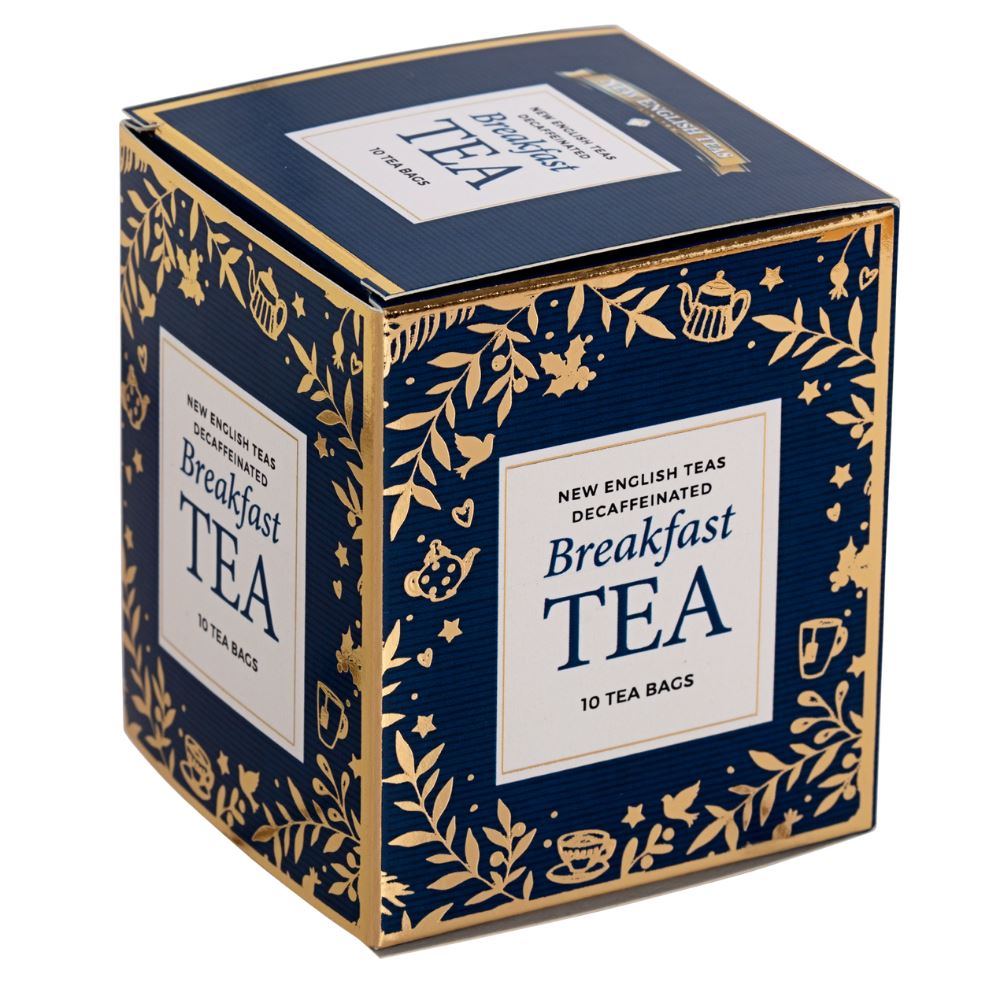 Navy Christmas Teabag Box with 10 Breakfast Tea Teabags Black Tea New English Teas 