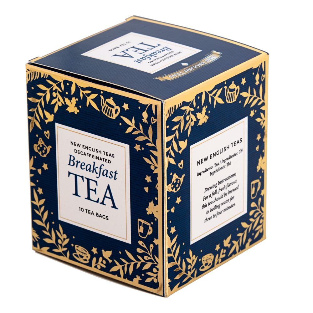 Navy Christmas Teabag Box with 10 Breakfast Tea Teabags Black Tea New English Teas 