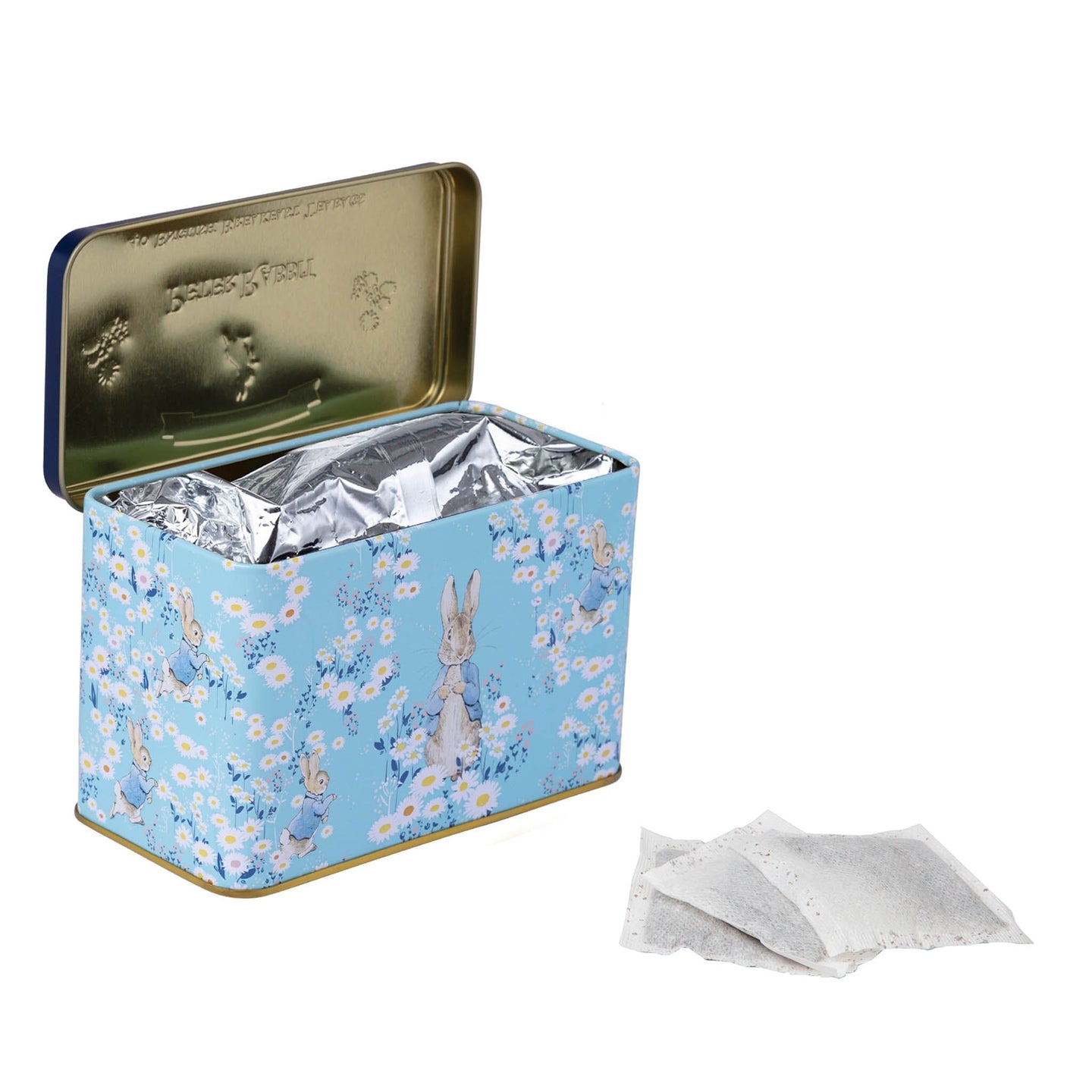 Peter Rabbit Daisies Classic Tea Tin with 40 English Breakfast Teabags Tea Tins New English Teas 