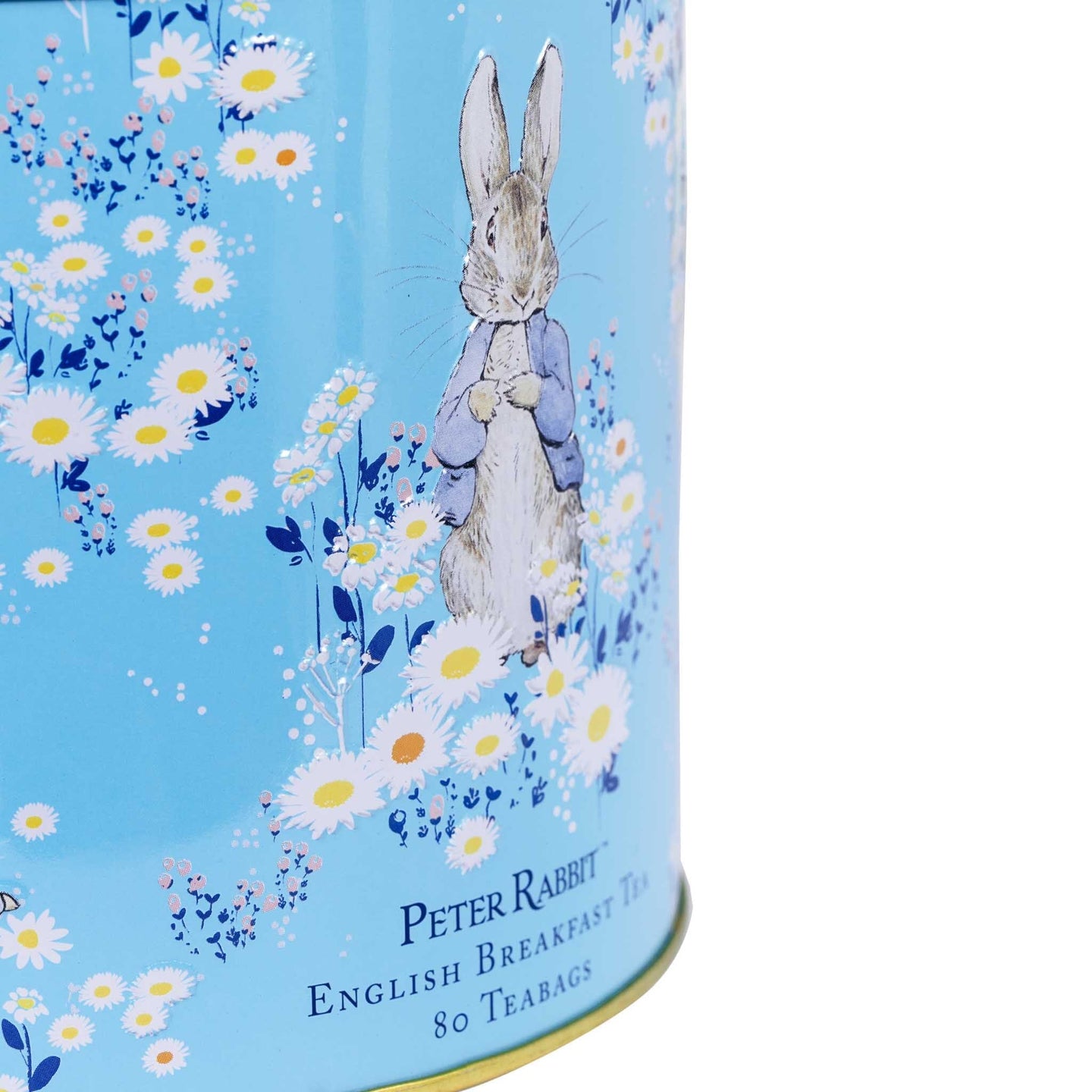 Peter Rabbit Daisies Tea Caddy with 80 English Breakfast Teabags Tea Tins New English Teas 